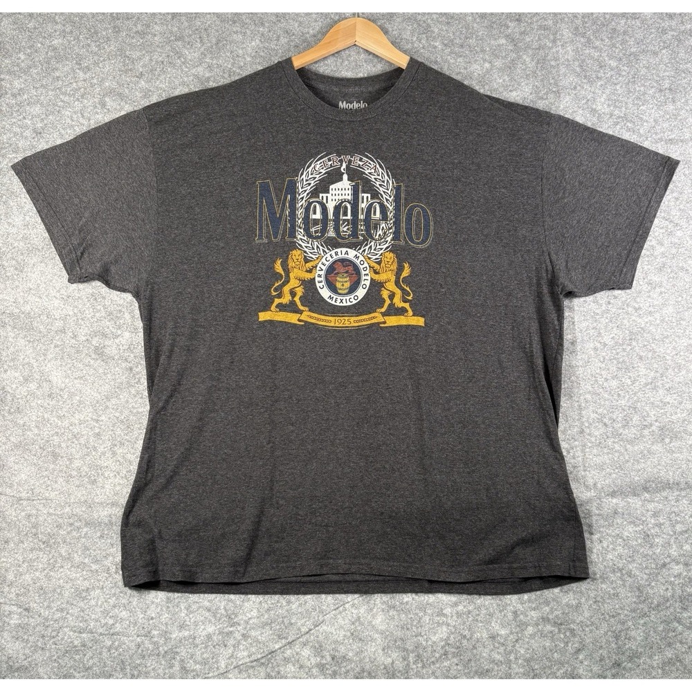 MODELO Cerveza Beer‎ T-Shirt Size 3XL Charcoal Grey Short Sleeve Top